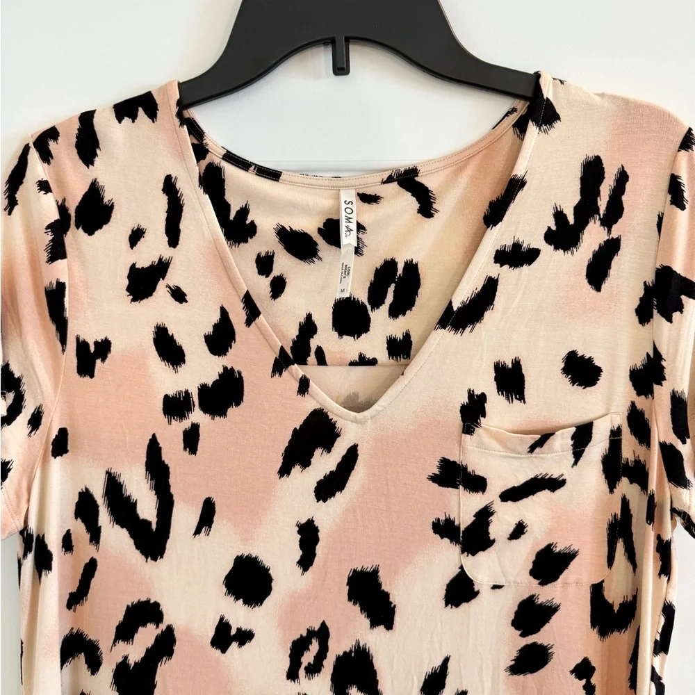 Soma Cool Nights Animal Print Sleep Shirt Size M - Picture 3 of 7